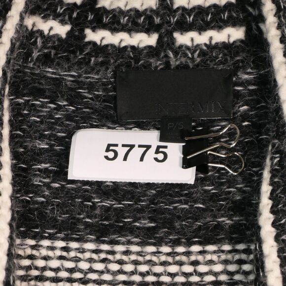 Intermix Cardigan Sweater Womens Small Gray Southwest Wool Mohair Blend Pockets - Picture 10 of 10